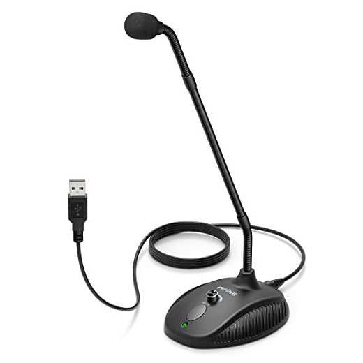 Microfone de computador, Fifine Desktop pescoço de ganso, botão de mudo com indicador LED, microfone USB para Windows e Mac Ideal para jogos Streaming YouTube Podcast-K052
