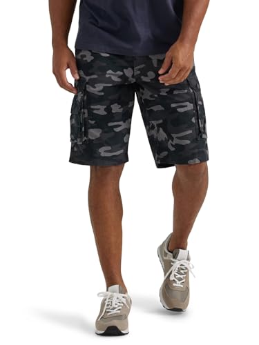 Lee Men's Dungarees New Belted Wyoming Cargo Short Black Stokes Camo...