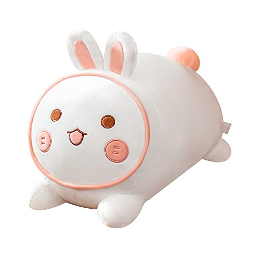 Auspicious beginning Stuffed Animal Bunny Plush Toy Anime Rabbit Kawaii Plush Soft Pillow, Plush Toy Gifts for Boys Girls (White-Rabbit, 11.8