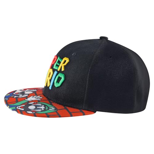 Gsnoniwi Kinder Mütze, Baseball Cap für Jungen, Verstellbare Baseballmütze Kinder, Bequeme Cartoon-Kindermütze für das ganze Jahr geeignet, Cartoon Alphabet Hut, Schwarz