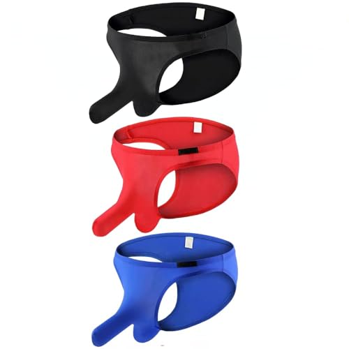 Men's Sexy Elephant Trunk Translucent Briefs Ice Silk U Bulge Naughty Underwear