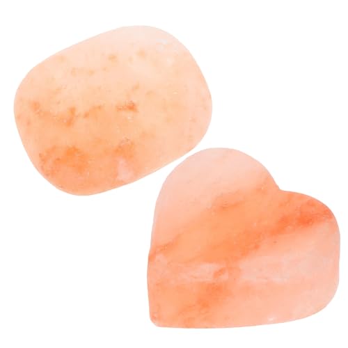 Ipetboom Piedras de Sal Natural para Masaje y Exfoliación Corporal Jabón Artesanal 2 Piezas Forma Corazón y Ovalada sin Perfume Ideales para Cuidado Facial y Baño Diario