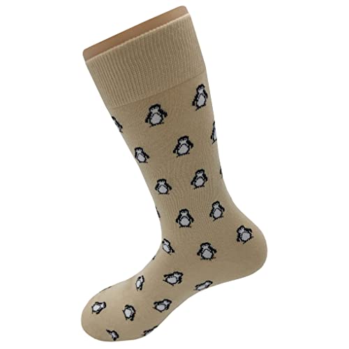 Shy Penguin Dress Socks Funny Novelty Crazy Fun Design Men Size 8-12 Cotton Casual Crew Colorful Funky Fancy Socks Gift for Men3