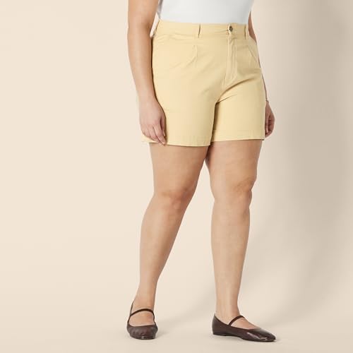 Amazon Essentials Women's High-Rise Relaxed-Fit A-line Elastic Back Shorts, Tan, 2 - image 6