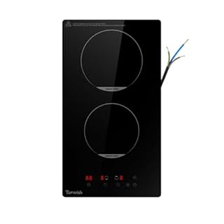 Induction Hob, 2 ring induction hob, plug in hob,induction cooker 30cm with Child Lock, Boost Function, Touch Control, Residual Heat Indicator, Power Cord, 3500W, Topwish