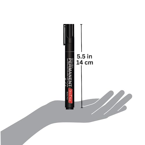 Image of Soni Officemate Permanent Marker| Pack of 10 (Black) |Refillable | Waterproof & Fade-Resistant | 4.43 mm Bullet Tip | Multi-Surface Use | Bold Marker | Refillable & Waterproof | Quick Dry Alcohol Ink Markers