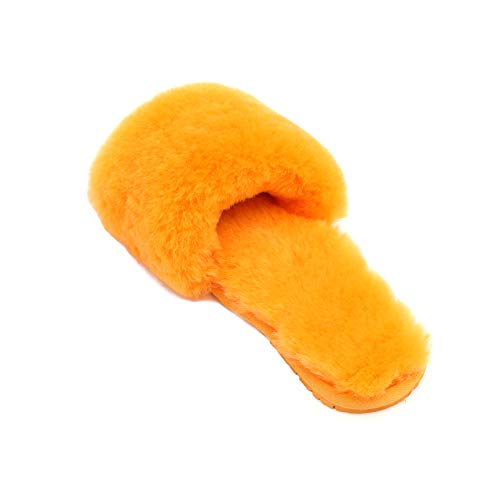 Millffy Women's Wool Fur Slippers Sheepskin Leather Slippers Shearling Fur Fluffy Fuzzy House Bedroom Shoes Slides3