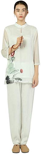 Costume d'arts martiaux pour femme ample et fluide contre le stress de la méditation