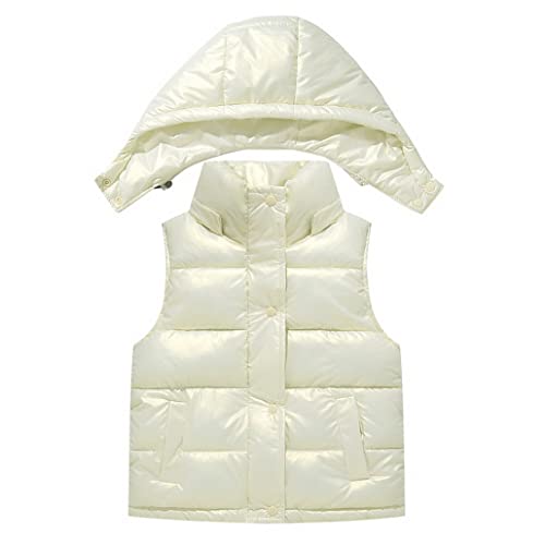 Doudoune sans manches enfant à capuche veste puffer chaude pour garçons et filles de 2 à 6 ans