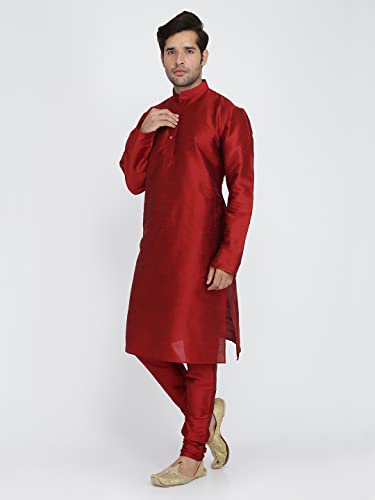 Image of Royal Kurta Men's Silk Blend Kurta & Churidaar Pyjama Set