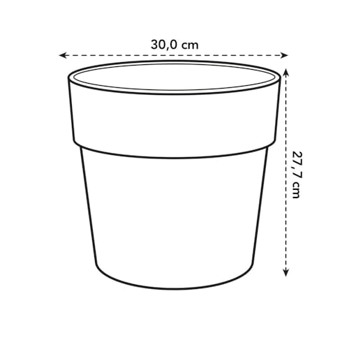 Elho Vibia Straight Rond 30 - Pot De Fleurs pour Extérieur - Ø 29.3 x H 28.0 cm - Noir/Anthracite – Image 7