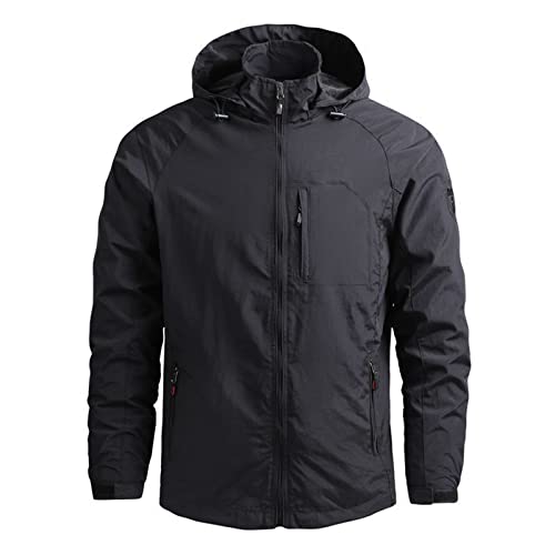 Men's Tactical Jackets Rain Jacket Windbreaker Lightweight Shell Raincoat With Hood Golf Hiking Travel, M-7XL2