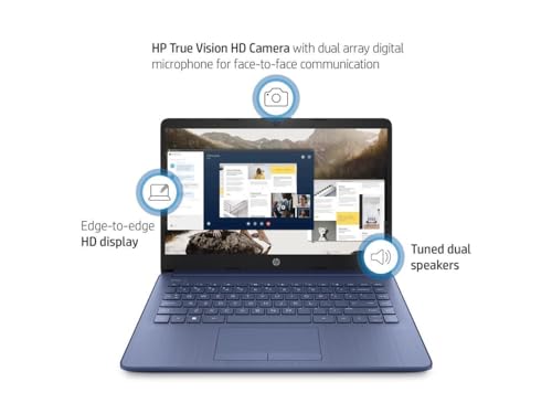 Image of HP Stream 14 inch HD Laptop, Intel Celeron N4120, 4GB RAM, 64GB eMMC, Windows 11 Home in S Mode(14-cf2111wm, Blue) (Renewed)