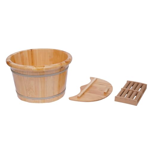 Bañera de pies con masajeador y tapa, color madera miniatura 3