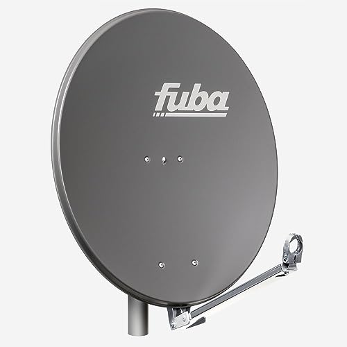 Fuba Satellitenschüssel Komplettset 4 Teilnehmer DAL 804 A - Komplettanlage DAL 800 A Alu Sat-Schüssel 80cm Anthrazit + DEK 417 Quad LNB - HDTV, UHD (4K/8K), 3D - 0