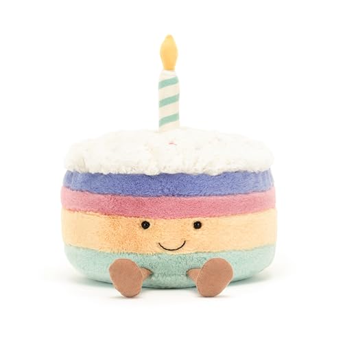 Jellycat Amuseables Rainbow Birthday Cake Stuffed Toy, Medium 6 inches - Dessert Plush - Birthday Gift image 14