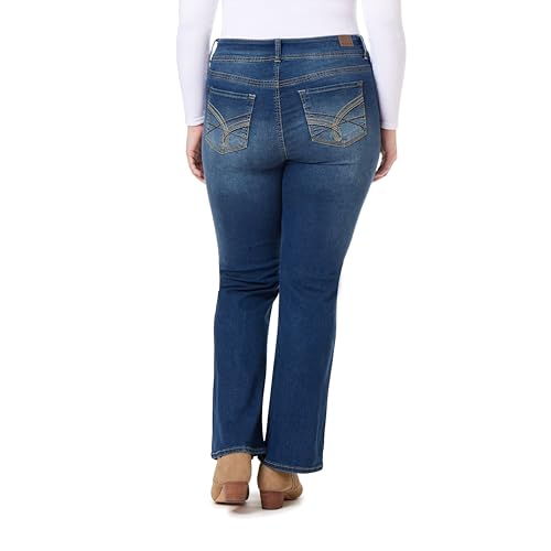 Image of WallFlower Luscious Curvy Bootcut Jeans for Women, Mid-Rise Insta Stretch Denim, Size-Inclusive Juniors Jeans