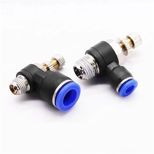 Raccord pneumatique rapide coudé SL 8mm filetage 1/8 régulateur de débit d'air