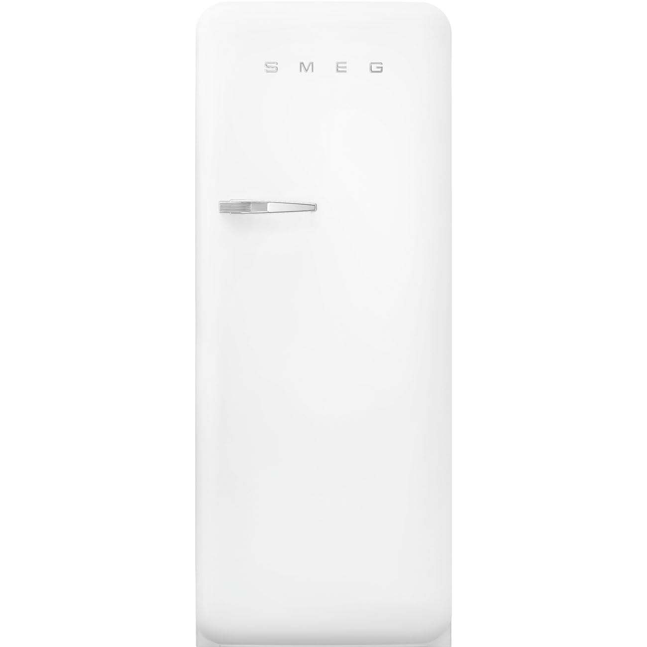 Smeg FAB28 50's Retro Style Top Freezer Refrigerator with 9.93 Cu Total Capacity, Multiflow Cooling System, Adjustable Glass Shelves 24-Inches, Matte White Right Hand Hinge, FAB28URWHM3 Made In Italy