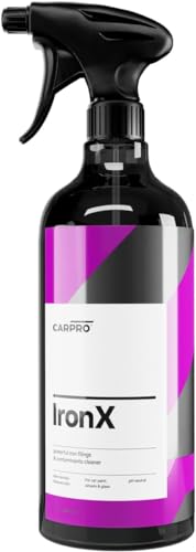 CarPro IronX Car Alloy Wheel Cleaner Spray - Iron Fallout Remover Car Detailing, Tyre Cleaner To Remove Baked On Brake Dust, Stops Rust Spots, pH Neutral, For All Wheel Type - 1 L