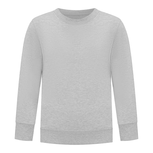 EVERYDAY KIDS Girls’ Fleece Crewneck Sweatshirt; Girl’s Long Sleeve Pullover Shirt - Soft and Breathable Cotton/Poly Blend