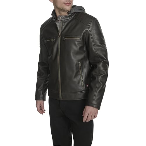Image of Levi's Men's Faux Leather Racer Jacket Coat