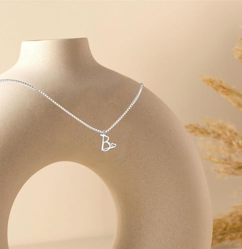 Initial Necklaces for Women Trendy, Dainty Silver Letter Necklace Cute Pendant Choker Name Necklace Personalized Costume Monogram Silver Jewelry Necklace for Women Valentines Gifts4
