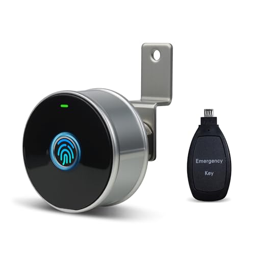 KENRONE Fingerprint Smart Door Lock Cabinet Lock with Sound Light Prompt Emergency Unlock and Anti-Theft Alarm - Keyless Entry for Home Apartment Rental Property and Office