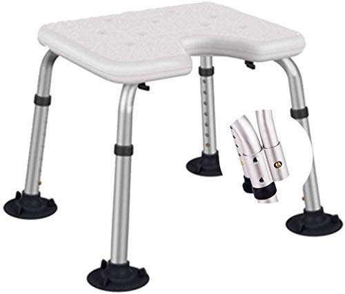 Taburete de ducha regulable con asiento perforado para una higiene cómoda 2