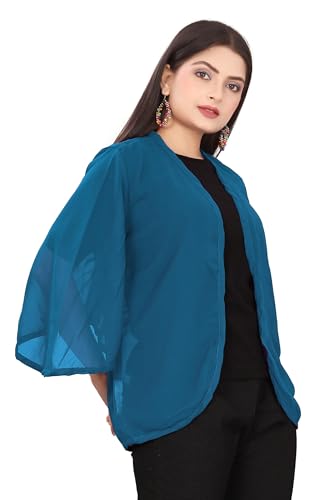 Casual Wear Open Front Chiffon Shrug Girl's Fancy Top Party Wear Shrug C514