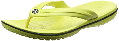 Image of Crocs Unisex's Crocband Flip Flops, Citrus Slate Grey, 4 UK Men / 5 UK Women