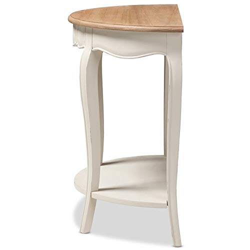 Baxton Studio Cordelia Country Cottage Farmhouse White And Natural Brown Finished Console Table #TOP5