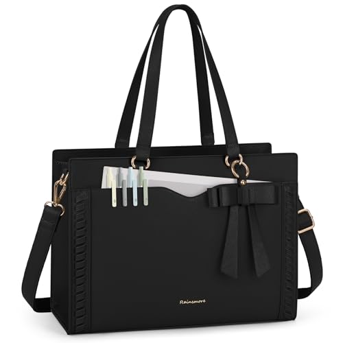 RAINSMORE Laptop Bag for Women 15.6 Inch Work Tote Bag with Detac...