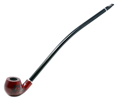 Nirvana Gstar Long Pear Wood Churchwarden Wooden Pipe with Cleaning Tool Kit and Gift Box