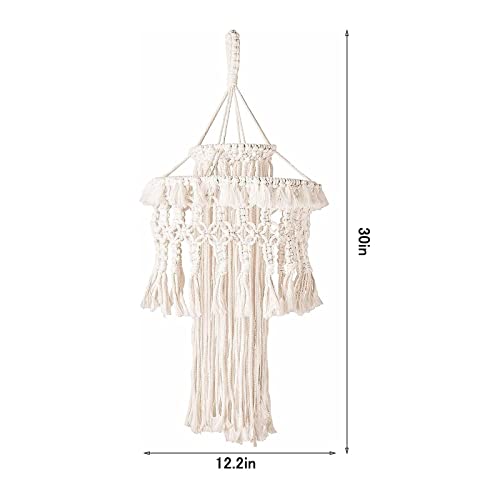 Pantalla de lámpara de macramé para vestir techos vacíos y dar calidez al dormitorio 4