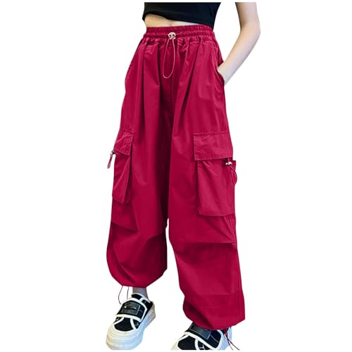 Boys Girls Kids School Cargo Pants Oversized Fashion Lightweightt Joggers Fashion Casual Sweatpants with Pockets