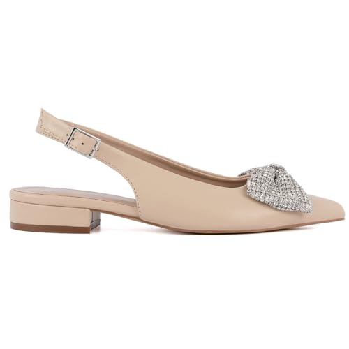 Sugar Women's Dress Flats – Stylish Pointed Toe Slip-On Shoes with Bow Detail, Comfortable Cushioned Footbed for Work, Casual, or Evening Wear - Clovis2