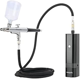 imyyds Airbrush Kit with Compressor, 32PSI High Pressure Cordless Airbrush Gun, Portable Dual Action Airbrush Compressor Set, Handheld Mini Rechargeable Air Brushes for Painting, Model, Nail, Makeup