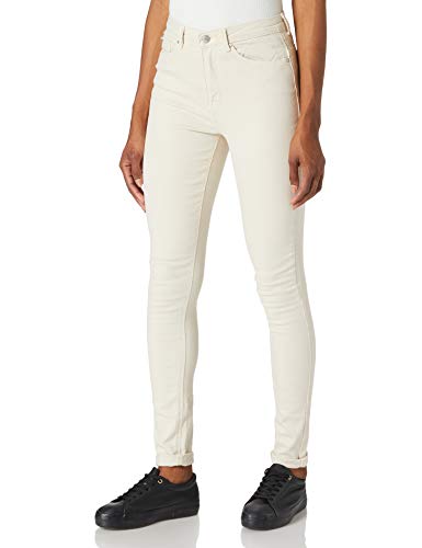 Only ONLPAOLA Life HW Skinny AZG158 Jeans, Ecru, 34 FR/Large Femme