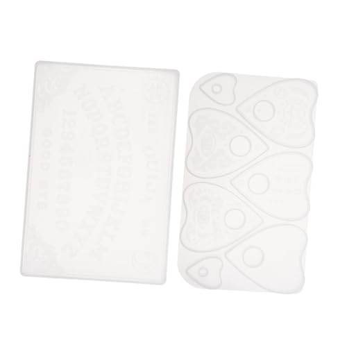 LOLIPPYY 2個 占卜板模具シリコン型 透明高柔軟性ハート スクエア形状 エポキシ樹脂対応 占いシンボル エネルギー表現用クラフト型