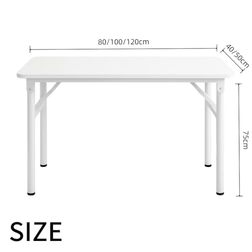 N&S 折りたたみテーブル 折りたたみ式デスク 軽量 コンパクト 組立不要 ホワイト/ナチュラル 折り畳み机 作業台 学習机 作業テーブル アウトドア 室内 ZDZ06 (ホワイト, 幅120×奥行50cm) [2]
