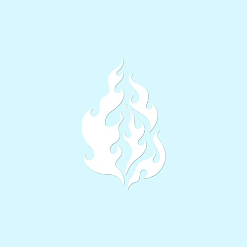 Image of Fire Flames Art - Vinyl Decal Sticker - 10.75 inch x 17 inch - White