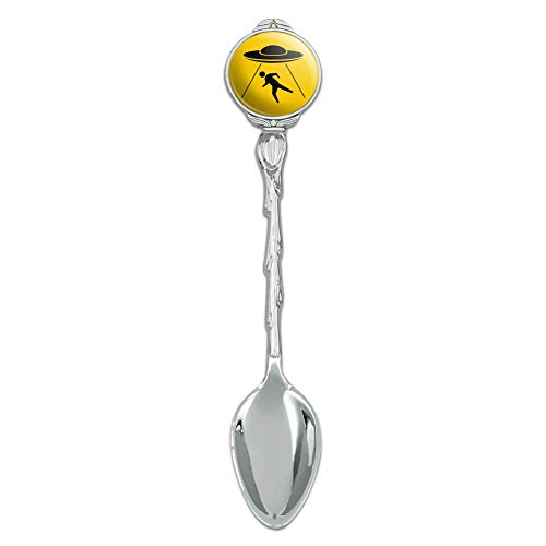 Alien Abduction Hazard Warning Sign Novelty Collectible Demitasse Tea Coffee Spoon
