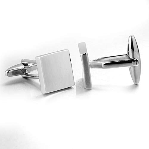 Mancuernillas cuadradas plateadas para hombre KnBoB miniatura 4