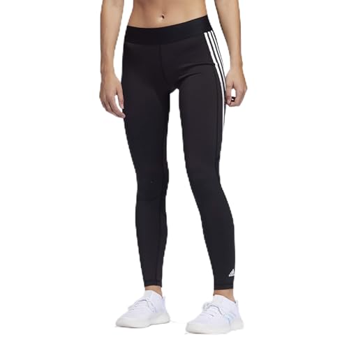 adidas womens Alphaskin 3-Stripes Long Tights Black/White Small