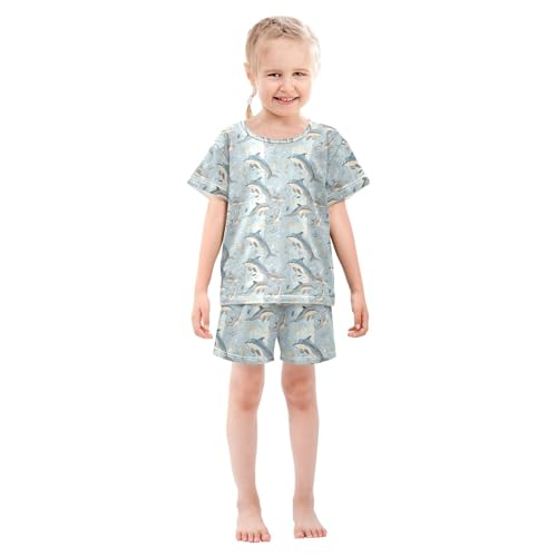 Dolphins Animal Pajama Set Pajamas Sleepwear Nightwear Loungewear Clothes Set B0403561