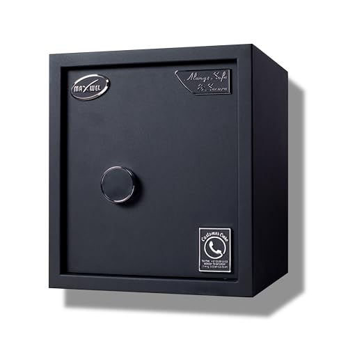 Image of Maxwel Lock and Key - Mechanical Safe Locker (20 Litres) | Home, Hotel and Office Safes with 5 locking bolts - Manual Locking Mechanism