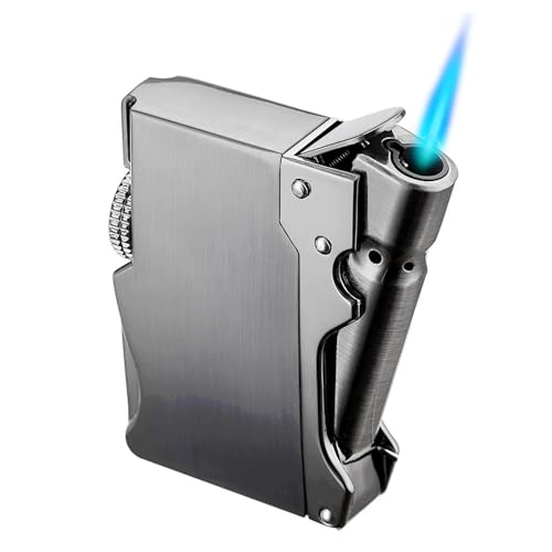 XPJBKC Sturmfeuerzeug Jetflamme, Metall Feuerzeug Sturmfeuerzeug Gas Nachfüllbar, Einstellbare Jet Lighter, Vatertagsgeschenk für Papa für Küche,...