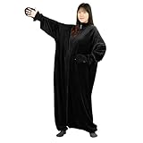 [バウヒュッテ] 着る毛布 ゲーミング ルームウェア「ダメ着 ストレッチ」 ブラック フリーサイズ