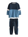 2-teiliges Set. NEXT Jungen Weiches Langarmshirt und Jogginghose im Set Blau/Marineblau 104-110